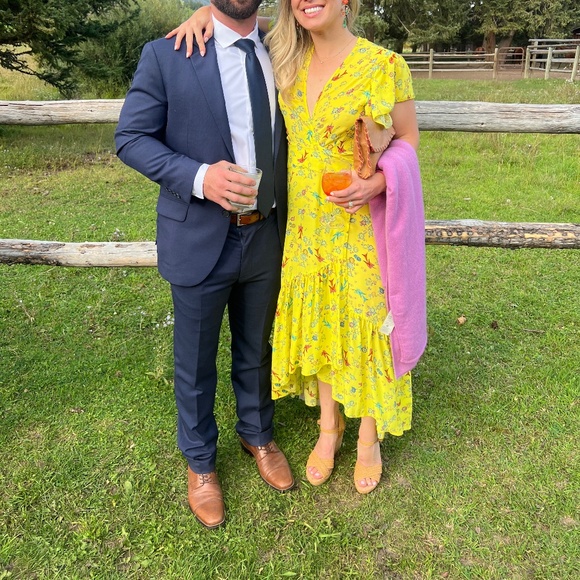 Jessie Western - Silk Wrap Dress - Yellow - Size S - Picture 1 of 4